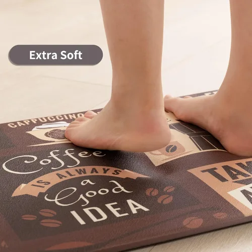 Miniatura 4 de Asrug Alfombrillas de cocina cómodas, antifatiga, para escritorio de pie, ergonómicas, impermeables, resistentes a las manchas, antideslizantes