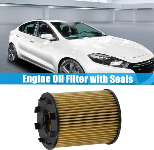 Miniatura 2 de X AUTOHAUX Filtro de aceite de motor con sellos No.68102241AA/73500049/71765460/71773176/6001073250 para Dodge Dart 1.4L 2013-2016 para Fiat 500