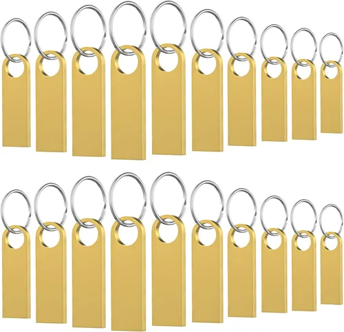Miniatura 10 de Paquete de 5 memorias USB de 128 GB con llaveros, Wooolken memorias USB 2.0 de metal elegante para PC, computadora portátil, computadora 5 PZAS
