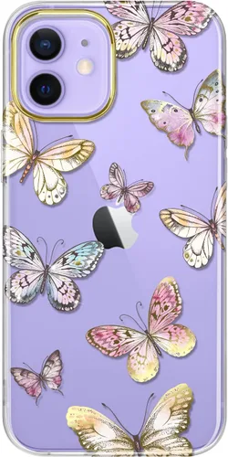 Miniatura 9 de Funda dorada con purpurina compatible con iPhone 12 Mini, diseño de mármol, delgada, a prueba de golpes, TPU suave de goma suave, funda de teléfono