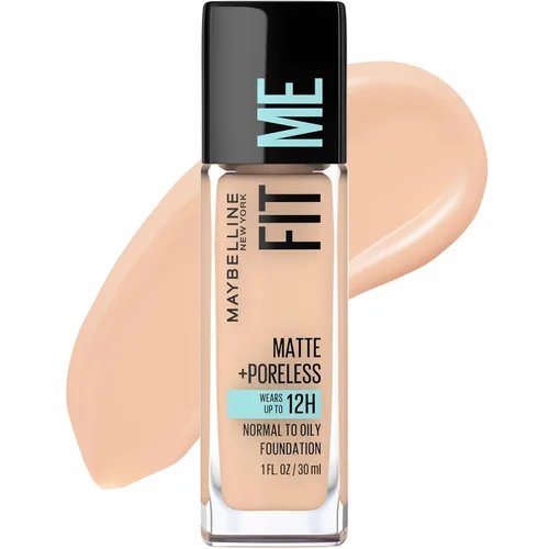 Miniatura 16 de Maybelline New York Fit Me Matte + Poreless Base Líquida, Formato de Bolsa, 220 Natural Beige, 1.3 onzas 220 Beige natural