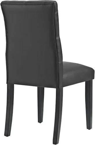 Miniatura 4 de Modway MO- Duchess - Silla de comedor tapizada de piel sintética con botones capitoné, color negro
