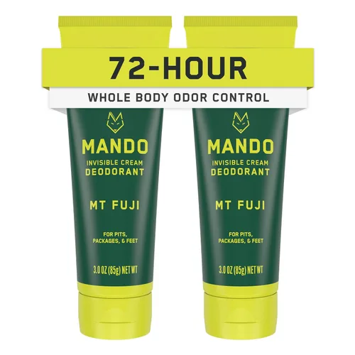 Mando Desodorante de Cuerpo Entero Para Hombres - Crema Invisible - Control de Olor de 72 Horas - Sin Aluminio, Sin Bicarbonato de Sodio, Seguro