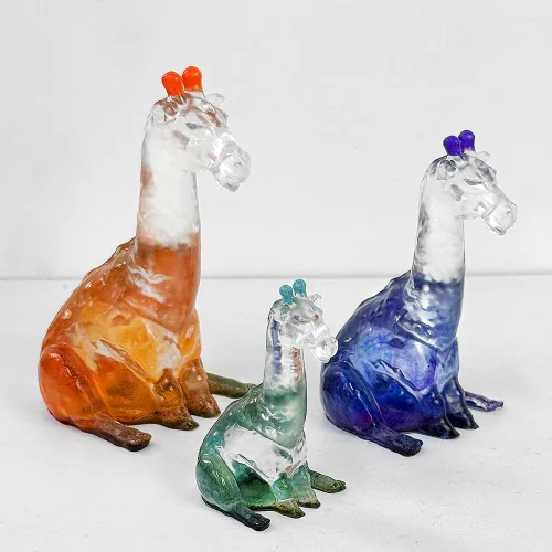 Miniatura 4 de RESINWORLD Juego de 3 tamaños 3D molde de jirafa, molde flexible de silicona para resina, yeso, arcilla, vela