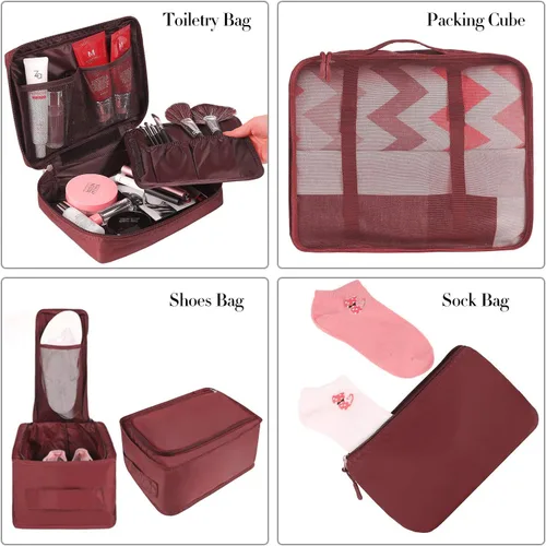 Miniatura 3 de BAGAIL - Conjunto de 7 u 8 bolsas y maletines organizadores de equipaje, ideales como accesorios de viaje
