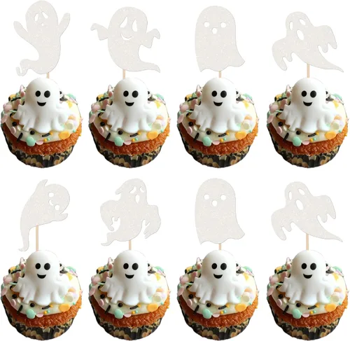 Miniatura 25 de 1 paquete de decoración de pastel de Halloween con purpurina para Halloween, fantasma, calabaza, pastel para casa encantada, bruja, calabaza, 7