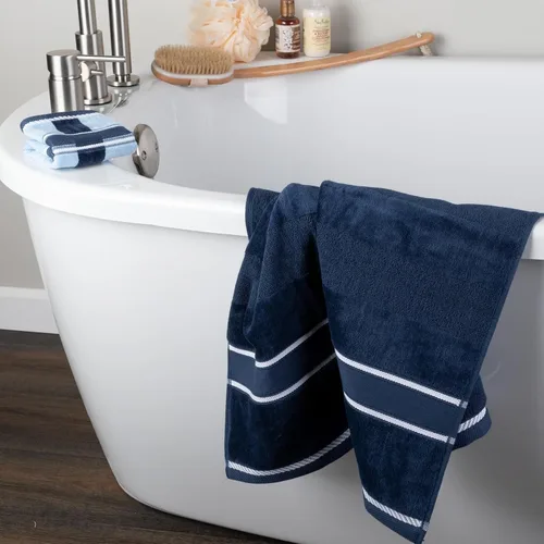 Miniatura 5 de Lavish Home Juego de toallas de baño de 6 piezas, accesorios de baño 100% algodón de 525 GSM, 2 toallas de baño, 2 paños de mano y 2 paños