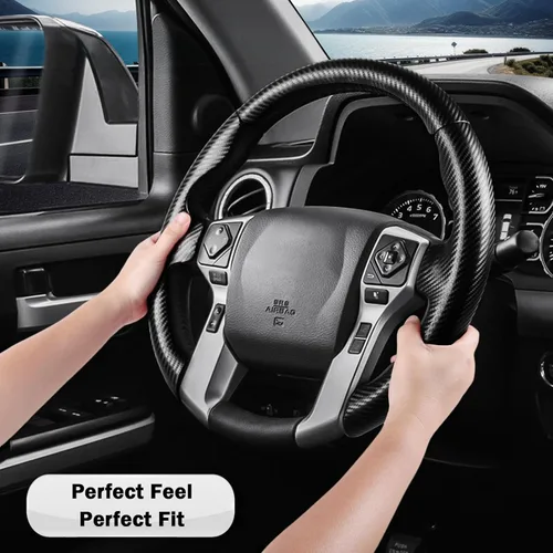 Miniatura 6 de Funda para volante de Toyota, funda de volante para Tacoma (2012-2023) 4Runner (2010-2024) Tundra (2014-2021) Sequoia (2014-2022) Accesorios