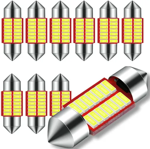 Miniatura 8 de Luz LED para espejo de vanidad y visera del sol, tipo fusible, 6000K, blanca, bombilla festón de 28mm para 12V, número de stock 6615F 6612F T-2