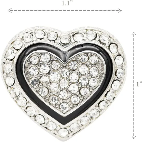 Miniatura 3 de Lavencious Anillos elásticos de diamantes de imitación en forma de corazón para mujer, talla 7-9