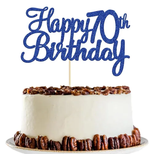 Miniatura 19 de Gyufise 1 decoración para pastel de cumpleaños número 10 con purpurina azul para tarta de 10 años de edad, decoraciones fabulosas para tartas