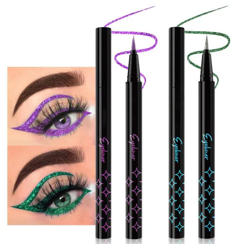 Miniatura 23 de evpct Delineador de ojos líquido cromático dúo, con purpurina de bronceador rosa, destello metálico brillante, sombra de ojos en lápiz, cambio