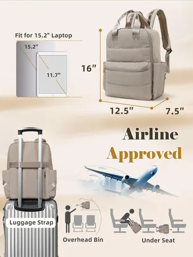 Miniatura 5 de MOMINSIDE Mochila para pañales grande con 15 bolsillos, organizador de bolsas de viaje para bebé, 4 bolsillos aislados, cambiador, color marrón