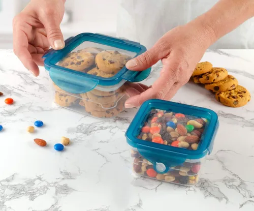 Miniatura 5 de Handy Gourmet Flexi-Top - Recipientes reutilizables, sin BPA, cuadrados, juego de 2
