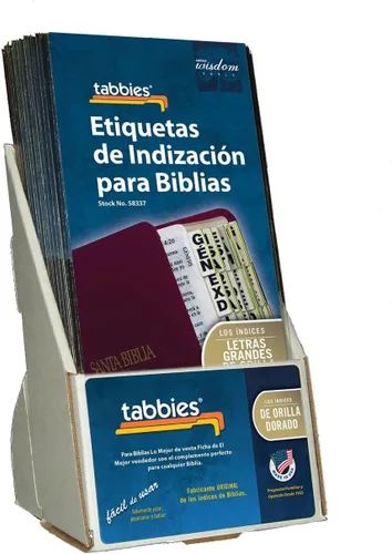 Tabbies Pestañas bíblicas españolas con bordes dorados, 20 paquetes, antiguo y nuevo testamento + libros católicos, pestañas de índice autoadhesivas