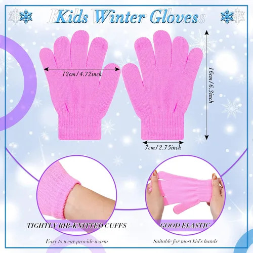 Miniatura 2 de Handepo Juego de 30 gorros y guantes de invierno para niños, gorro de punto a granel, guantes de punto, unisex, para clima frío, para regalo