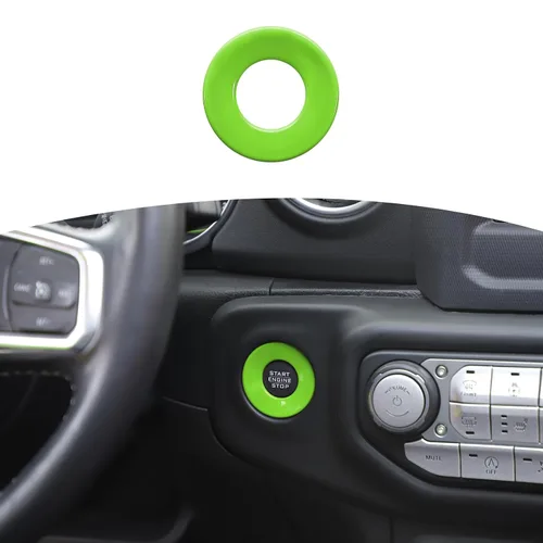 Miniatura 18 de RT-TCZ para Jeep JL Anillo de Cubierta de Botón de Arranque/Parada para Jeep Wrangler JL JLU Gladiator JT 2018-2024 Accesorios de Interior Azul Bebé