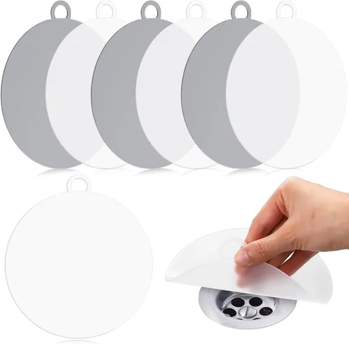 Miniatura 9 de Yinkin 6 Tapas de Drenaje para Mantener Alejados a los Insectos, Tapones de Silicona para Piso de Ducha y Bañera, Tapetes Antiolor de Alcantarilla
