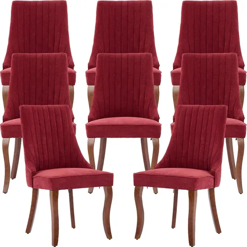 Miniatura 31 de ODUSE-DAILY Juego de 2 sillas de comedor de mediados del siglo en color beige, juego de 2 sillas modernas para cocina y comedor, sillas tapizadas