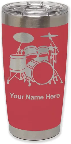 Miniatura 21 de LaserGram Vaso aislado al vacío de 20 onzas, juego de batería, grabado personalizado incluido (negro)
