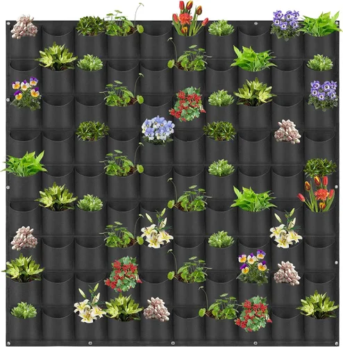Miniatura 25 de Bolsas de cultivo colgantes para plantar, 9 bolsillos para colgar en la pared, bolsa de cultivo vertical para jardín interior y exterior, contenedor