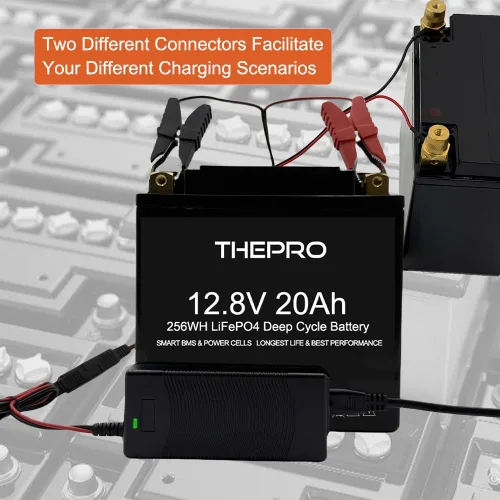 Miniatura 3 de THEPRO Cargador de Batería de Litio LiFePO4 de 12V 3Amp, Cargador Inteligente de 14.6V, Mantenedor de Batería de Fosfato de Hierro de Litio de 12.8V
