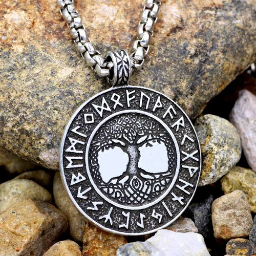 Miniatura 2 de Collar vikingo para hombre, flecha nórdica, lobo, cuervo, brújula, amuleto, joyería vikinga, collar de runa, regalo para hombres y mujeres