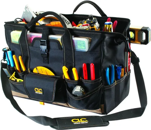 Miniatura 4 de CLC Custom Leathercraft 1535 - Bolsa de mano con bandeja superior de plástico, 18 pulgadas, 37 bolsillos
