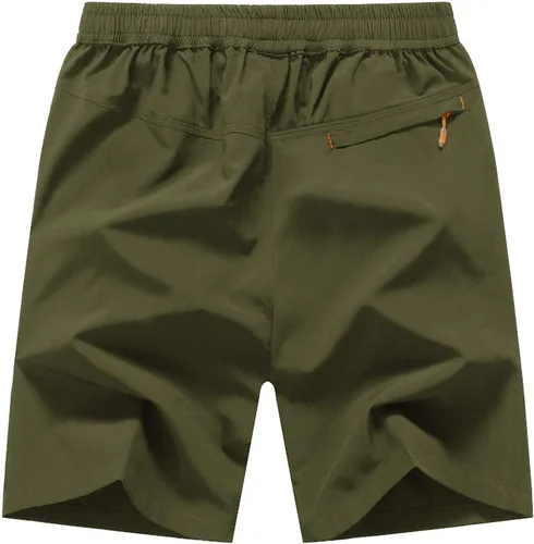 Miniatura 2 de TBMPOY Pantalones cortos de senderismo para hombre, 7 pulgadas, secado rápido, para gimnasio, deportes al aire libre, bolsillos cortos con cremallera