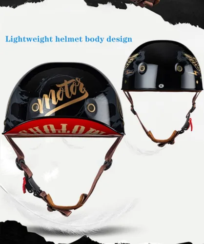 Miniatura 2 de Casco de motocicleta de estilo alemán abierto para hombres y mujeres, casco retro de béisbol, certificado por DOT, con protección solar, casco