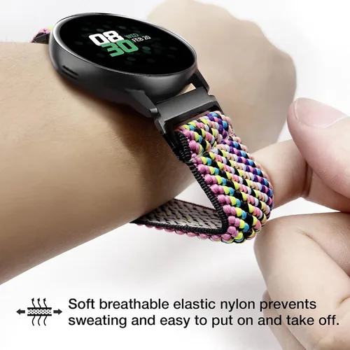 Miniatura 5 de Correa elástica de 0.78 pulgadas compatible con Samsung Galaxy Watch 5/4/6 de 1.575 pulgadas, 1.732 pulgadas, Watch 5 Pro de 1.772 pulgadas, Watch 4