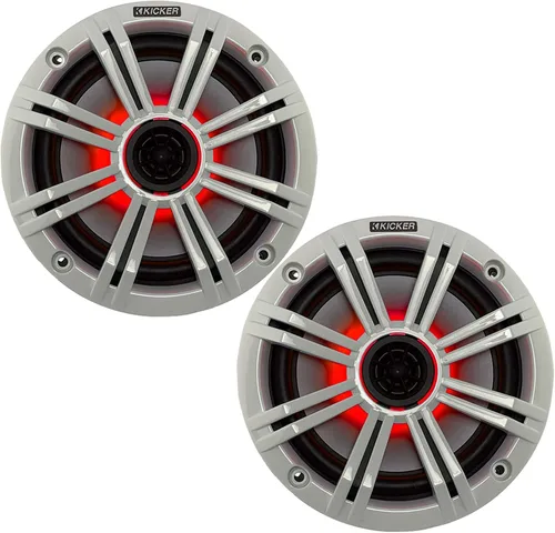 Miniatura 11 de Altavoces marinos KICKER de 6.5" con LED (1 par) blancos, reemplazos OEM para parrillas de agua salada LED agua salada blanca