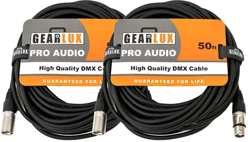 Miniatura 10 de Gearlux Cable DMX, 3 pines, macho a hembra, 3.2 pies - paquete de 10