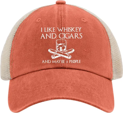 Miniatura 178 de Philysonic Funny Hat I Like Whisky and Cigars and Maybe 3 People Sombreros para Hombres Gorras de Béisbol Gorras Ajustables