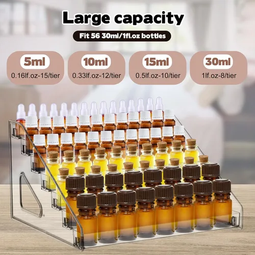 Miniatura 5 de YEXEXINM Organizador de aceites esenciales de 7 niveles, soporte de aceite esencial transparente, estante de almacenamiento de aceite esencial