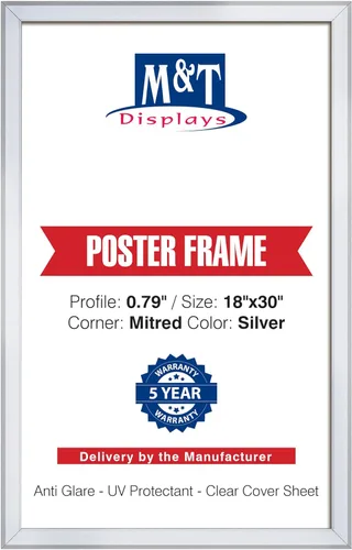 Miniatura 17 de M&T Displays Marco para póster a presión, de 8.5 x 11 pulgadas, color negro, perfil de aluminio de 1 pulgada, carga frontal, montaje en pared, foto