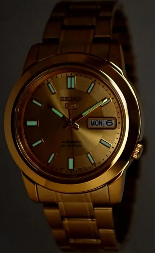 Miniatura 3 de Reloj Seiko 5 Clásico Automático Tono Oro SNKK20K1