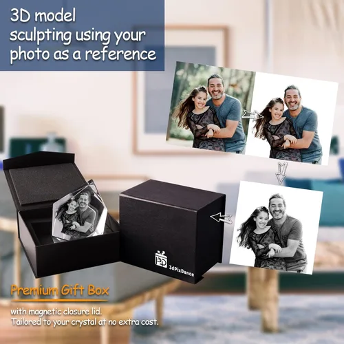 Miniatura 6 de Foto de Cristal 3D, Regalo Personalizado de Navidad, Regalos de Imagen Personalizada con Tu Propia Foto para Navidad, Día del Padre, Cumpleaños
