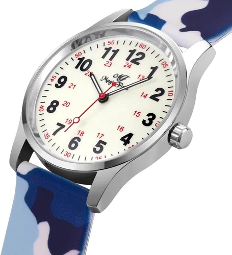Miniatura 2 de Reloj de enfermera para mujer, relojes impermeables, camuflaje azul, Camuflaje azul, 3-3. Camuflaje azul