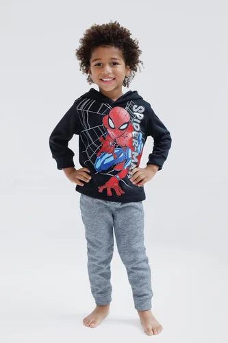 Miniatura 2 de Marvel Avengers Spider-Man - Conjunto de sudadera con capucha y pantalones deportivos de forro polar para niños pequeños a niños grandes (2T - 18-20)