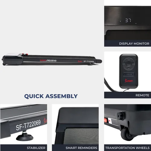 Miniatura 5 de Sunny Health & Fitness Treadpad® Treadmill with 6-Level Auto Incline & Exclusive SunnyFit® App Enhanced Bluetooth Connectivity