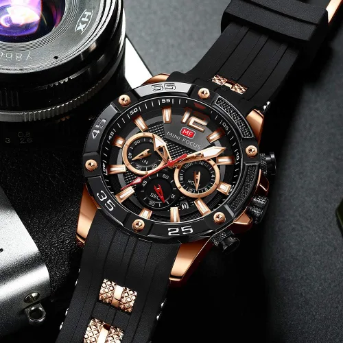Miniatura 2 de Mini Focus Men Watches Unique Casual Wrist Watches ChronographWaterproofLuminousCalendar24 Hours Silicon Band Fashion Watches for Men
