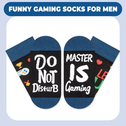 Miniatura 6 de FreeNFond Calcetines de juegos para hombres Calcetines divertidos regalos para jugadores, adolescentes, niños, papá, cumpleaños, regalos