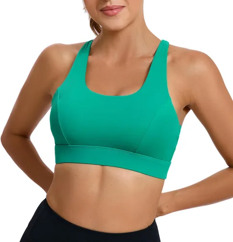 Miniatura 113 de Brasieres deportivos para mujer, con relleno, tipo camiseta sin mangas, sexis, con espalda cruzada, de alto impacto, largos, ideales para practicar