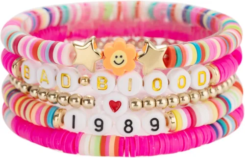 gothapy Taylor Lover Fearless Reputation 1989 Taylor Album - Pulsera inspirada en el álbum de Eras Music, juego de pulseras bohemias para playa de