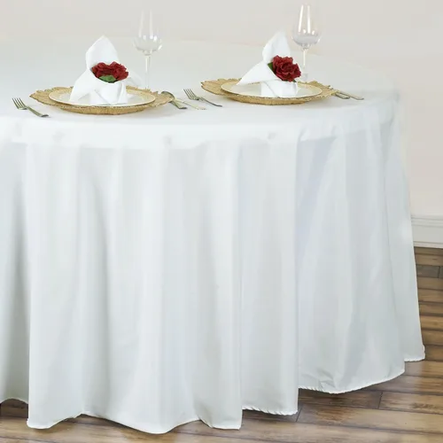 Miniatura 2 de tableclothsfactory 120" Ronda de Marfil poliéster mantel