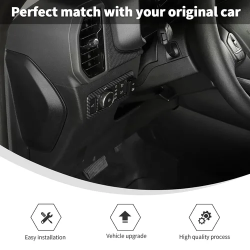 Miniatura 6 de Linskip Cubierta de control de faro compatible con Ford Bronco Sport 2021-2026, cubierta del panel del interruptor de los faros delanteros