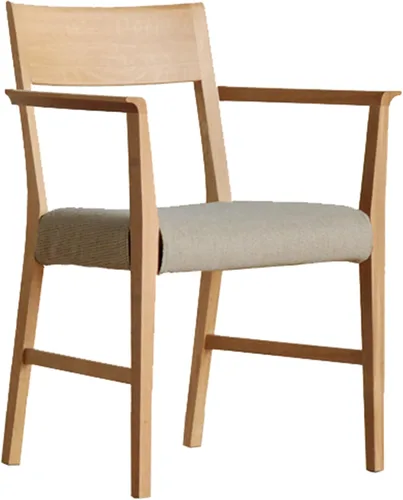Morita Interior Industries Neos 281643 Dining Chair, Natural/Anelka Beige, Width 22.4 x Depth 19.7 x Height 30.7 x Seat Height 16.9 inches (57 x 50 x