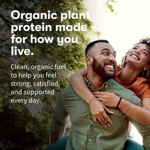 Miniatura 2 de Polvo de proteína vegana orgánico con vitaminas y probióticos; batido de proteínas puro, sin azúcar, chocolate, bandeja de 10 porciones