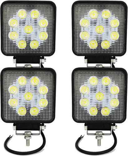 Miniatura 17 de Willpower 2 piezas de 27 W de 2200 lm, barra de luz de trabajo LED redonda, lámpara de conducción de haz puntual para todoterreno, SUV, barco, Jeep